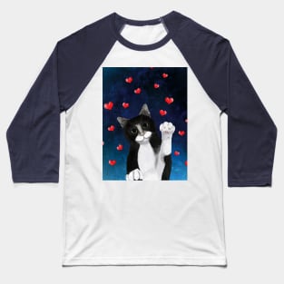 Loving Tuxedo Cat Baseball T-Shirt